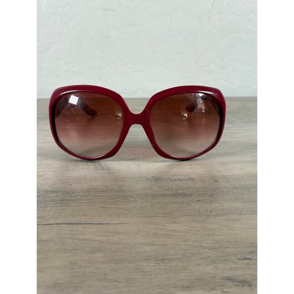 Christian Dior Glossy 1 N5BX4 Optyl Red Oversized Women's Sunglasses EUC - Picture 2 of 6